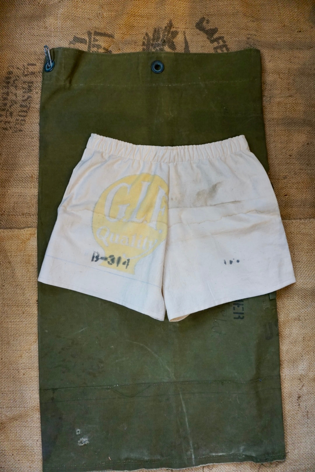 G.L.F Reworked Feed Sack Shorts