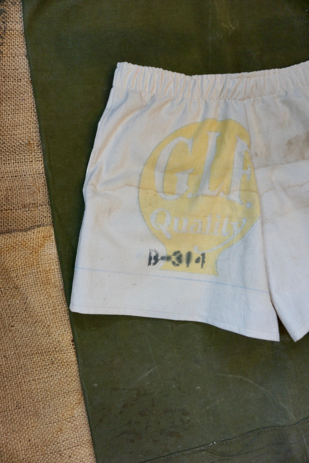 G.L.F Reworked Feed Sack Shorts