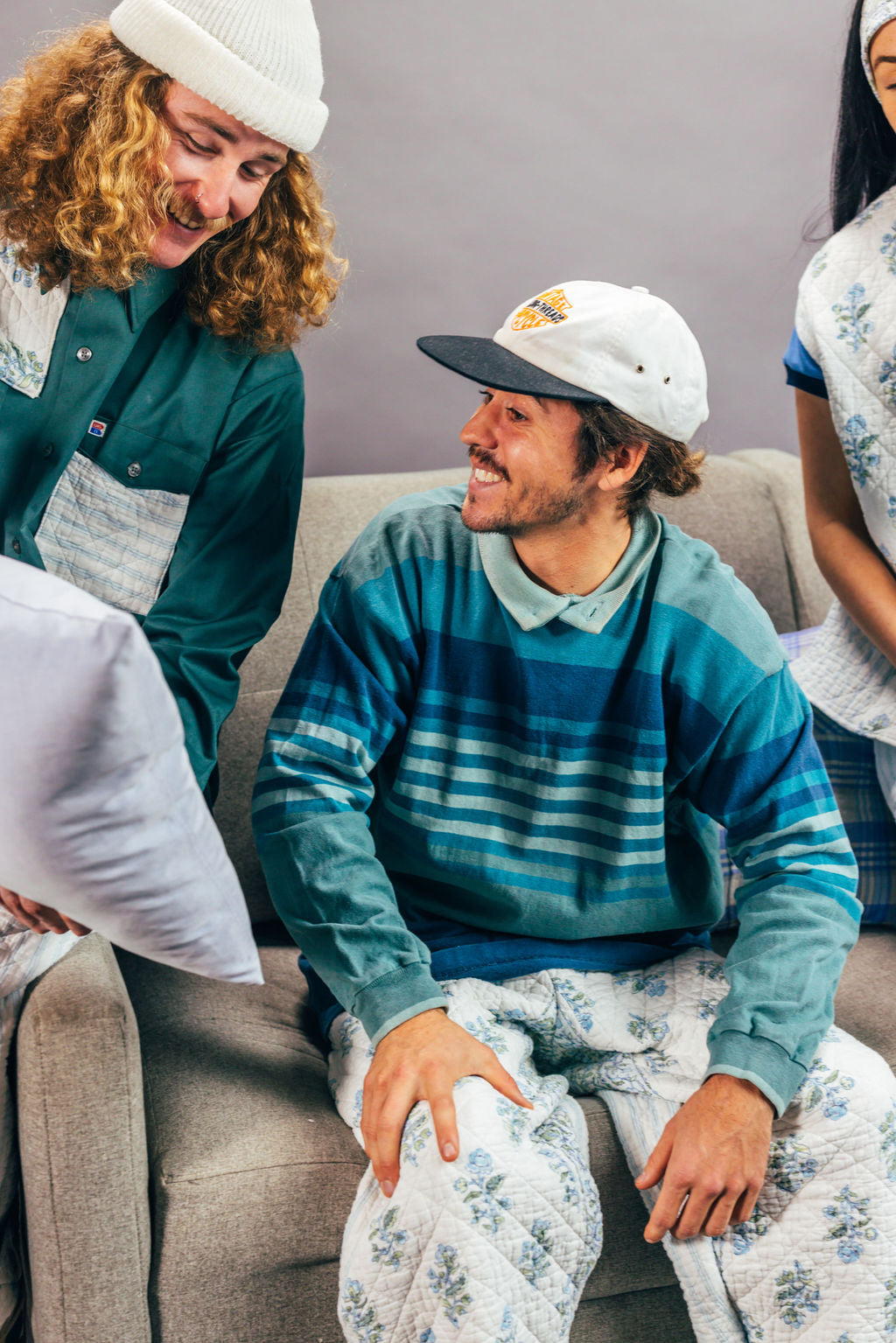 Floral Pinstripe Quilt Pant