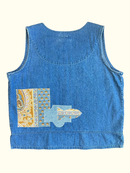 Patchwork Denim Top